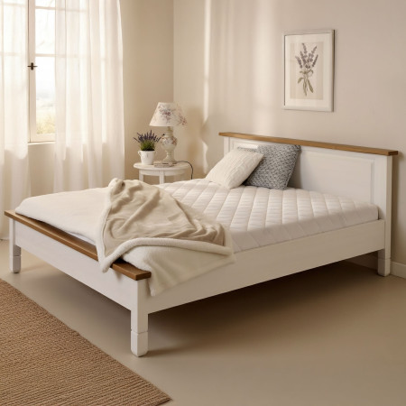 Bílá rustikální postel France 160 x 200 cm