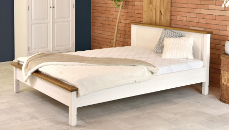 Bílá rustikální postel France 160 x 200 cm