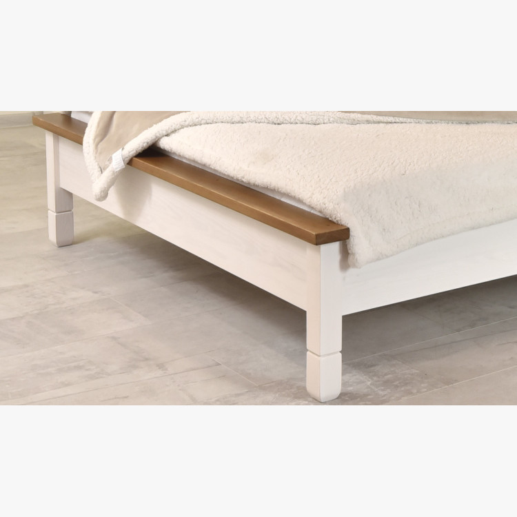 Bílá rustikální postel France 160 x 200 cm