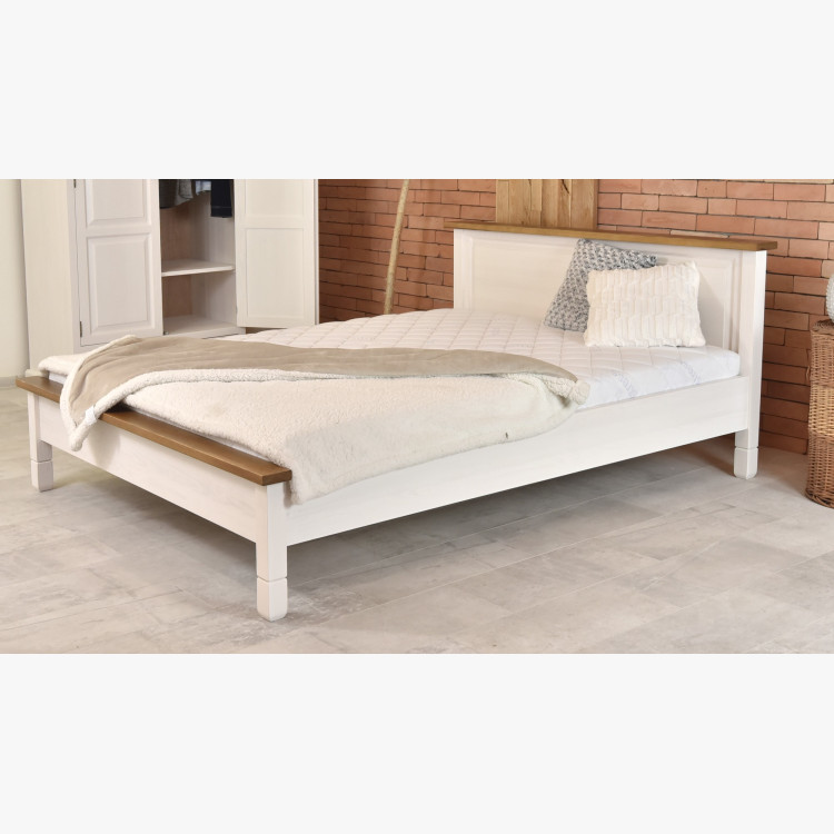 Bílá rustikální postel France 160 x 200 cm