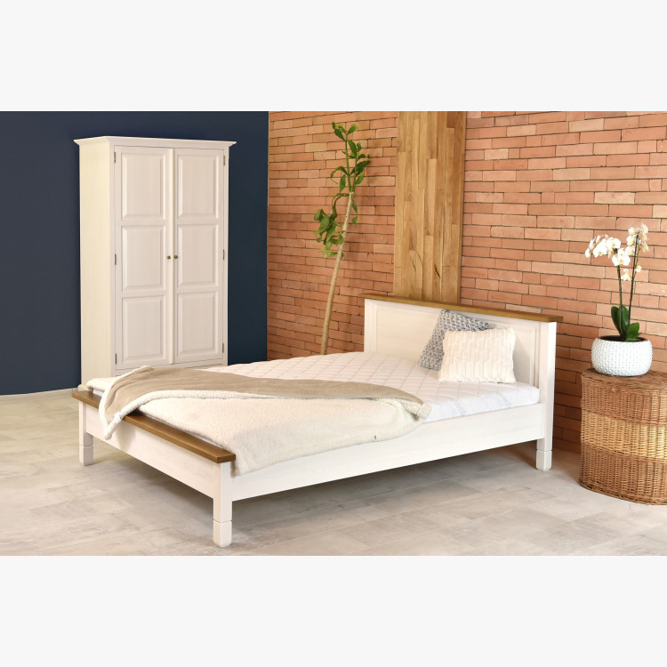 Bílá rustikální postel France 160 x 200 cm