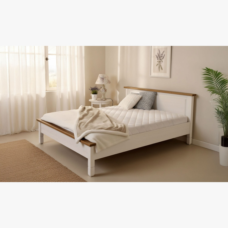 Bílá rustikální postel France 160 x 200 cm