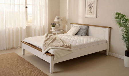 Bílá rustikální postel France 160 x 200 cm