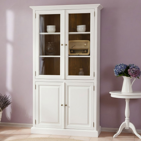 Dřevěná vitrina dvoudveřová v provence stylu, Typ 12