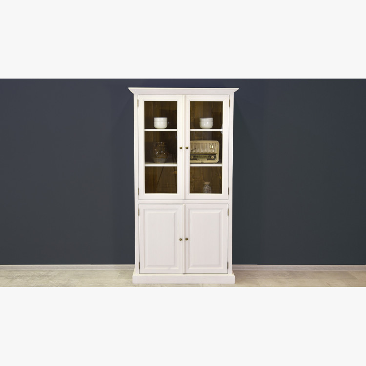 Dřevěná vitrina dvoudveřová v provence stylu, Typ 12