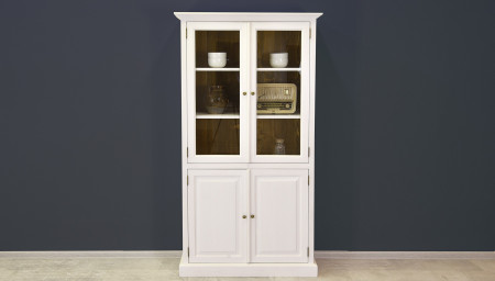 Dřevěná vitrina dvoudveřová v provence stylu, Typ 12