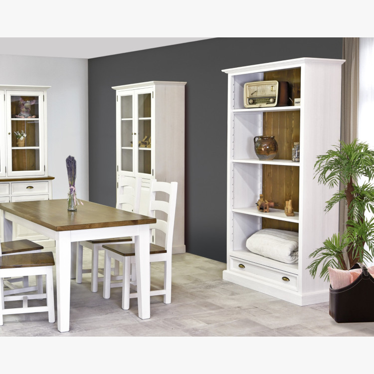 Dřevěná vitrina dvoudveřová v provence stylu, Typ 12