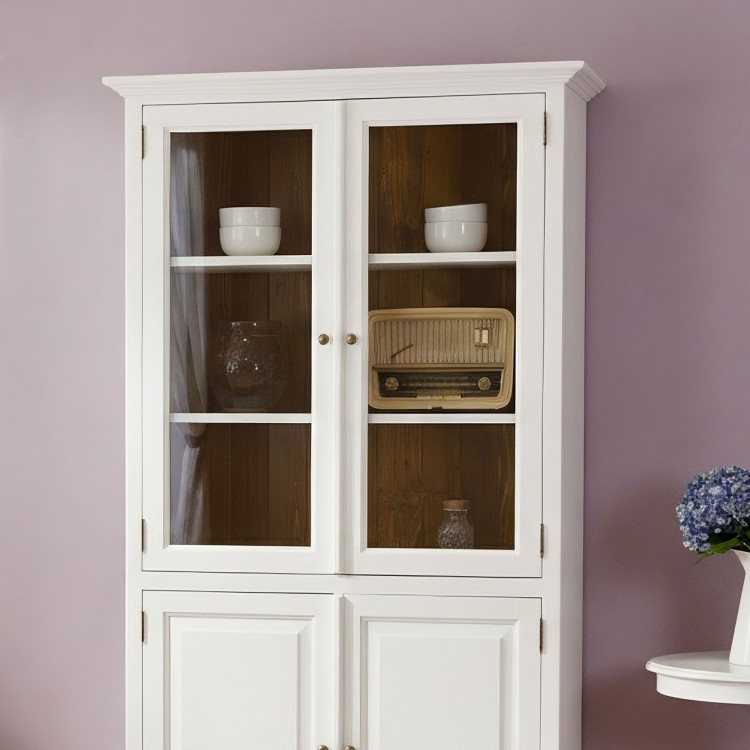 Dřevěná vitrina dvoudveřová v provence stylu, Typ 12