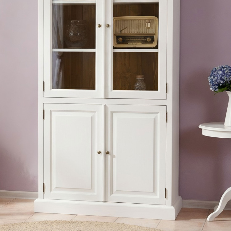 Dřevěná vitrina dvoudveřová v provence stylu, Typ 12