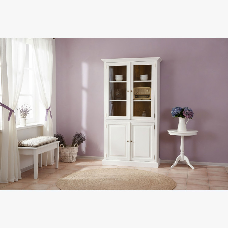 Dřevěná vitrina dvoudveřová v provence stylu, Typ 12