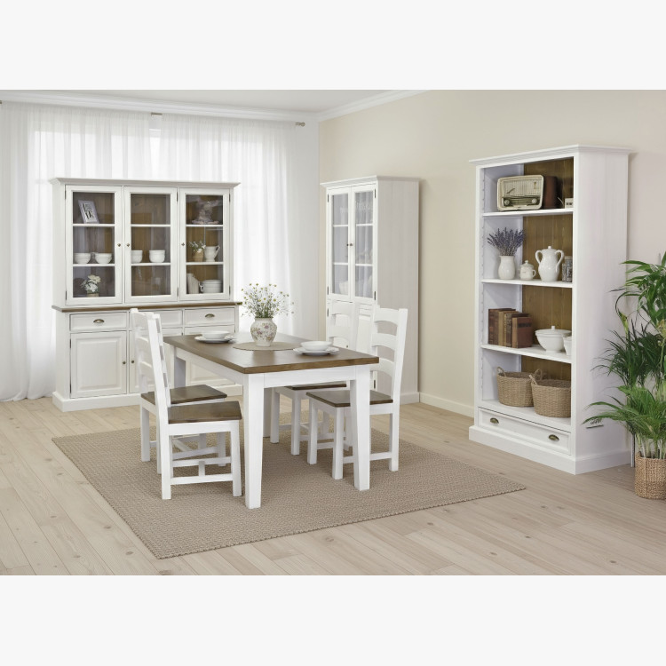 Dřevěná vitrina dvoudveřová v provence stylu, Typ 12