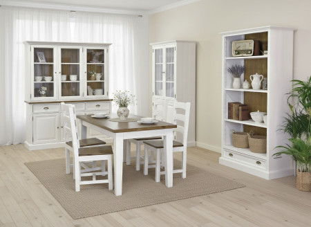 Dřevěná vitrina dvoudveřová v provence stylu, Typ 12