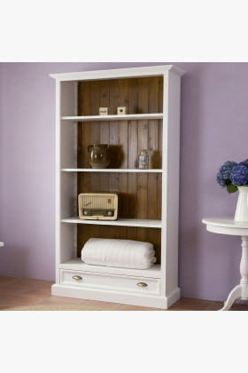 Massivholz Regal Provence Stil weiß braun Kiefernholz 195cm