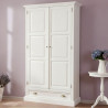 Weißer rustikaler Massivholz Schrank 2-türig 195 cm
