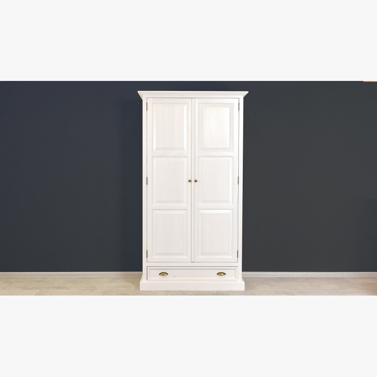 Bílá rustikální skříň - dvoudveřová, France 2D