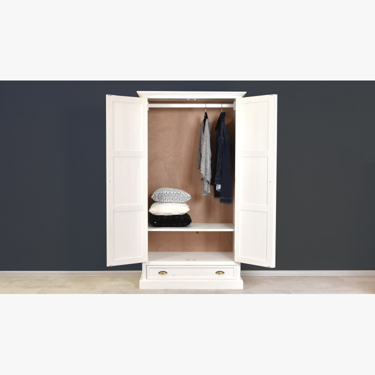 Bílá rustikální skříň - dvoudveřová, France 2D