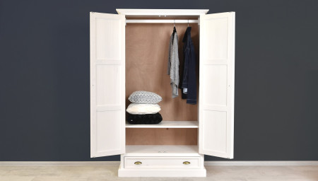 Bílá rustikální skříň - dvoudveřová, France 2D