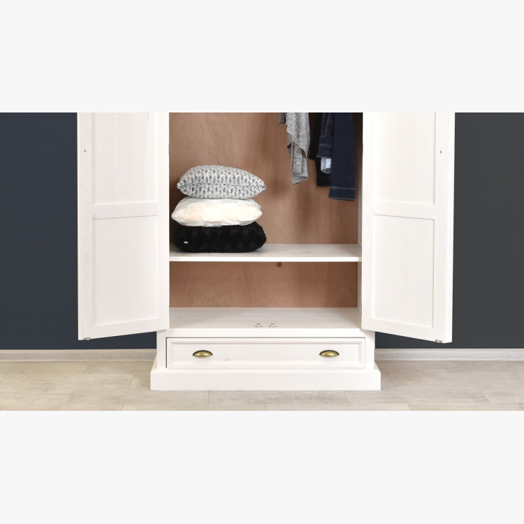 Bílá rustikální skříň - dvoudveřová, France 2D