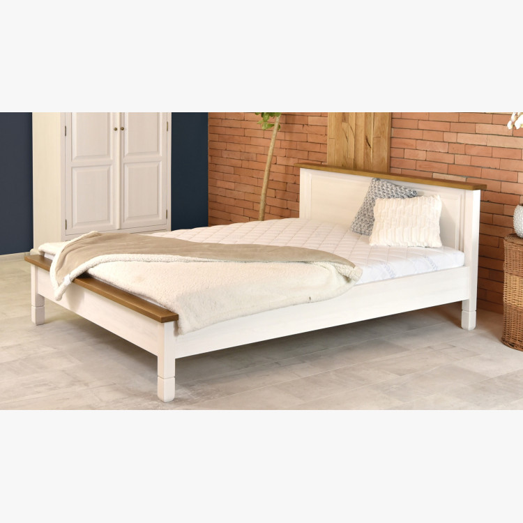 Bílá rustikální postel France 180 x 200 cm