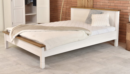 Bílá rustikální postel France 180 x 200 cm