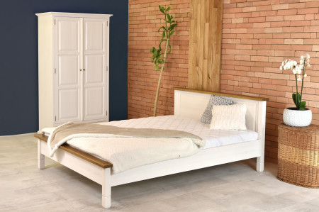Bílá rustikální postel France 180 x 200 cm