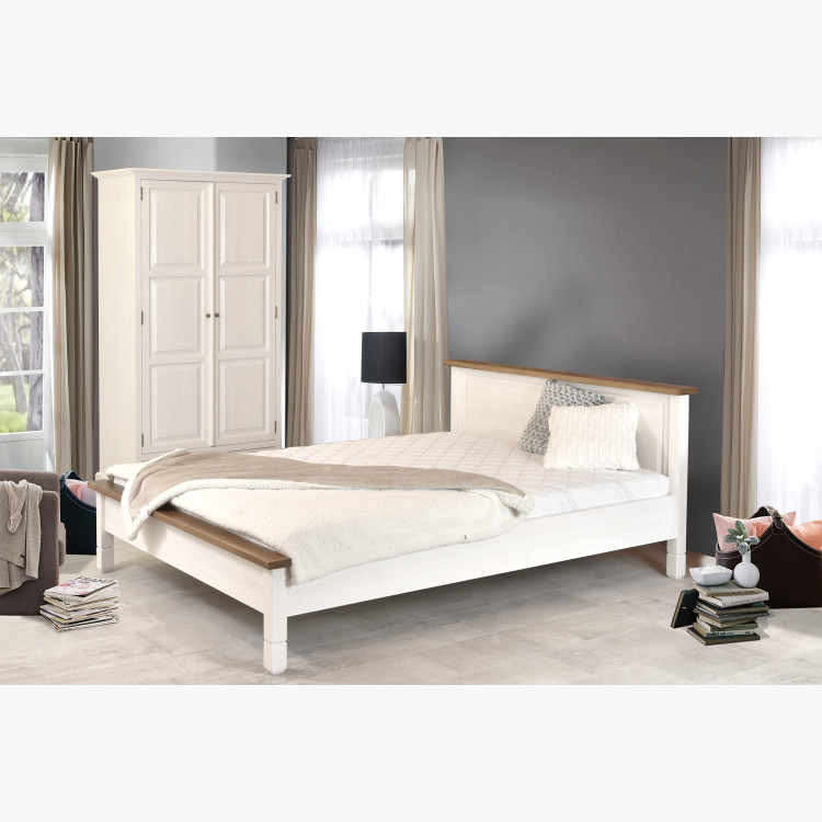 Bílá rustikální postel France 180 x 200 cm