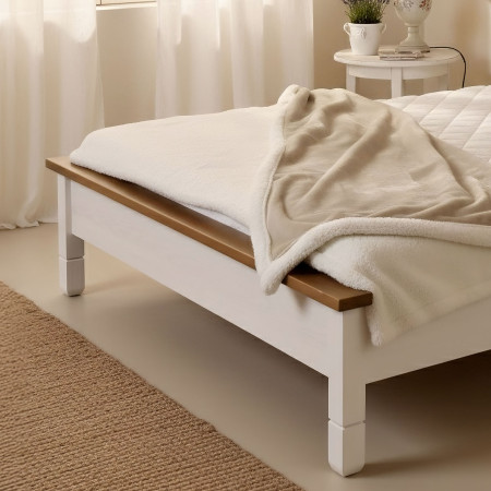 Bílá rustikální postel France 180 x 200 cm