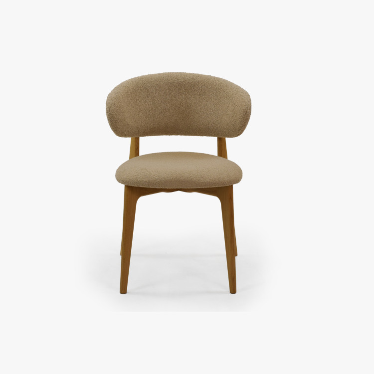 Prémiova dubová židle s béžovým čalouněním