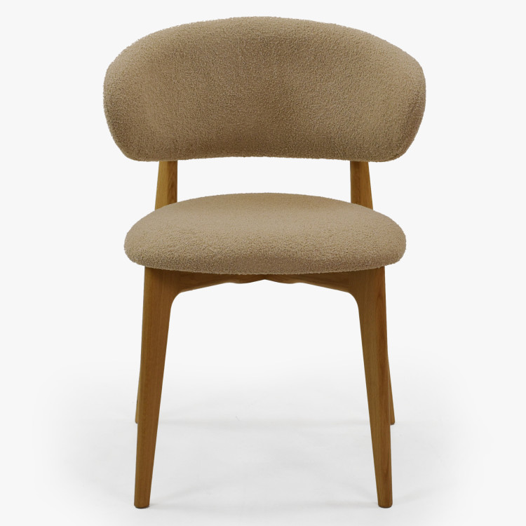 Prémiova dubová židle s béžovým čalouněním