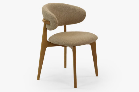 Prémiova dubová židle s béžovým čalouněním