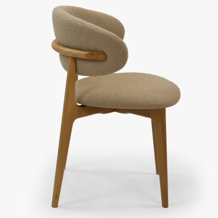 Prémiova dubová židle s béžovým čalouněním