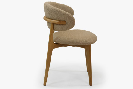 Prémiova dubová židle s béžovým čalouněním