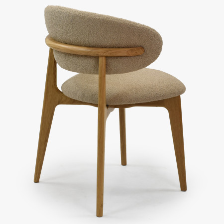 Prémiova dubová židle s béžovým čalouněním