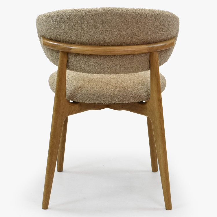 Prémiova dubová židle s béžovým čalouněním