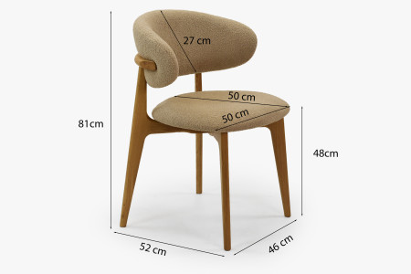 Prémiova dubová židle s béžovým čalouněním