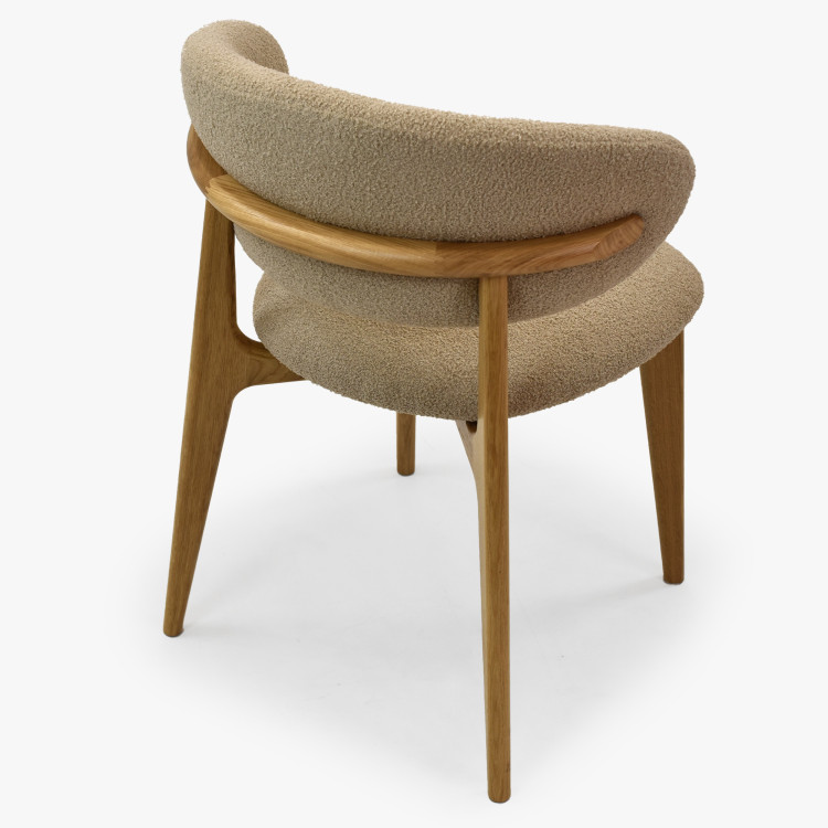 Prémiova dubová židle s béžovým čalouněním