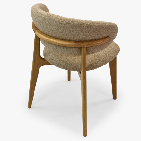 Prémiova dubová židle s béžovým čalouněním