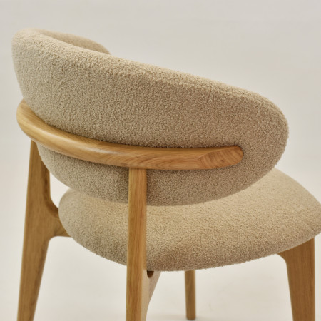 Prémiova dubová židle s béžovým čalouněním