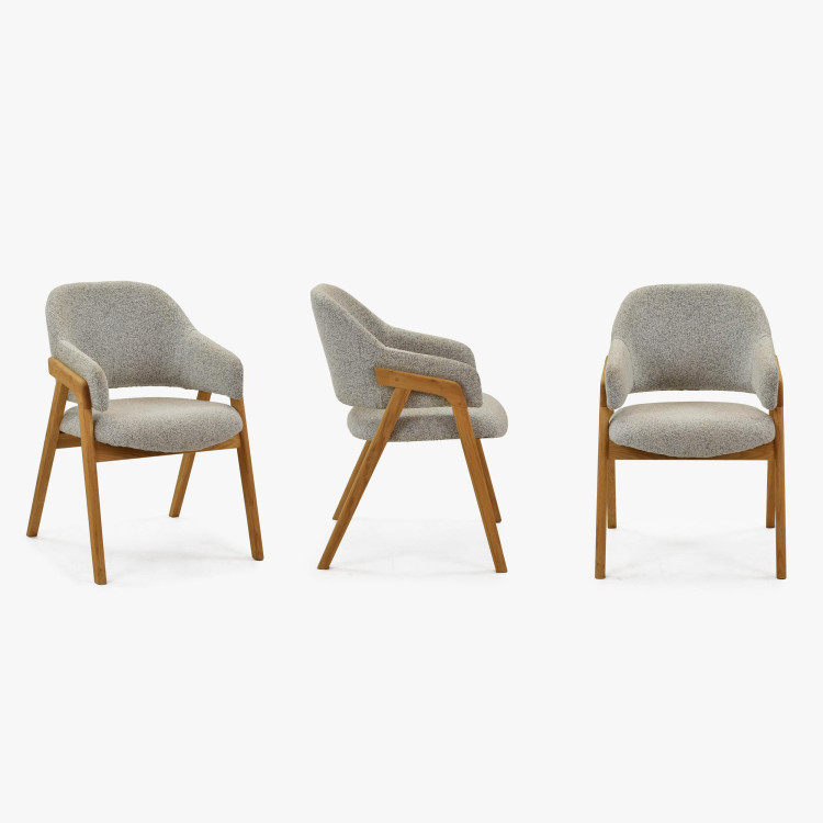 Dubova židle v šedé barvě