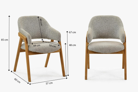 Dubova židle v šedé barvě