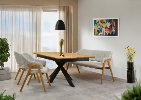 Dubova židle v šedé barvě