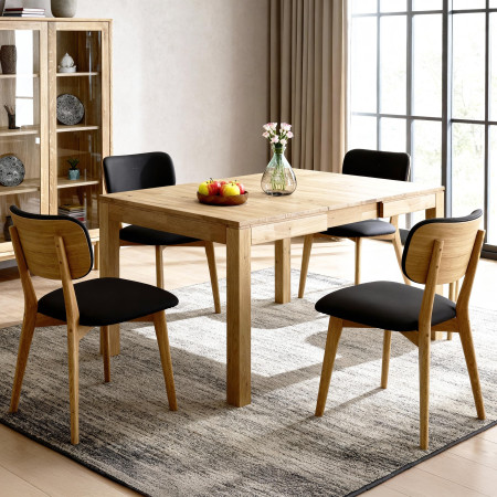 Sestava stůl 120 x 80 a 4 židle dub