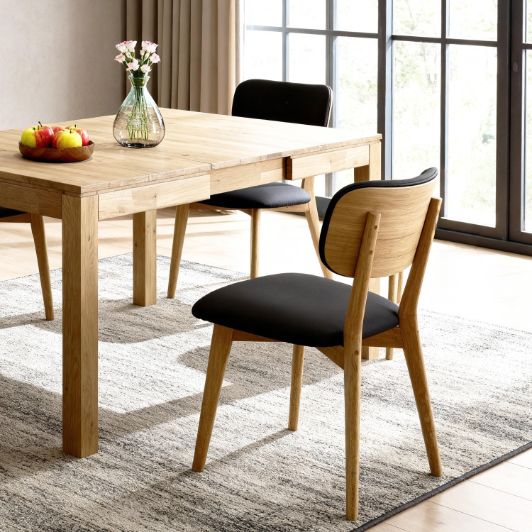 Sestava stůl 120 x 80 a 4 židle dub