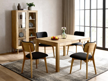 Sestava stůl 120 x 80 a 4 židle dub