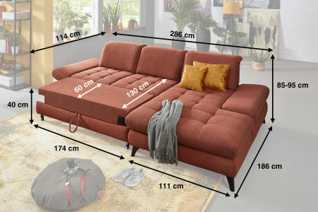 Rohová sedací souprava Carolina - roh v pravo