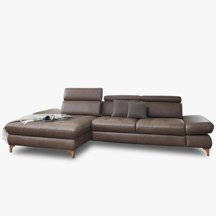 Kožená rohová sedací souprava Carolina - roh v levo