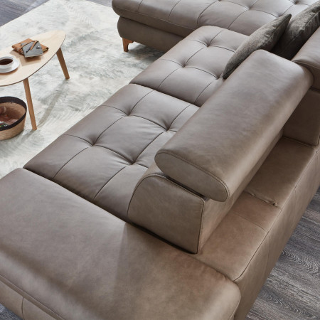 Kožená rohová sedací souprava Carolina - roh v levo