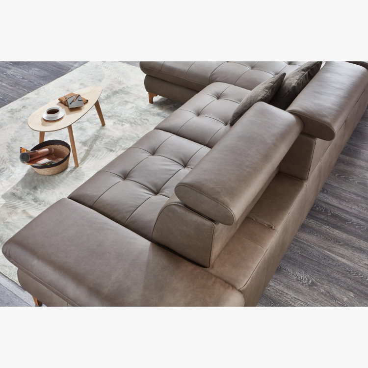 Kožená rohová sedací souprava Carolina - roh v levo