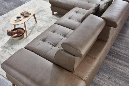 Kožená rohová sedací souprava Carolina - roh v levo