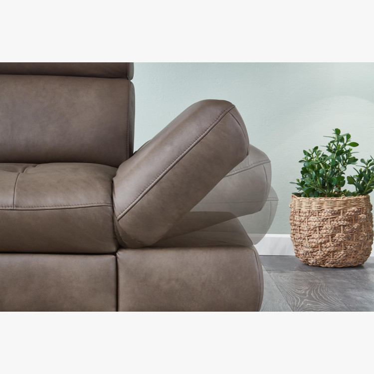 Kožená rohová sedací souprava Carolina - roh v levo